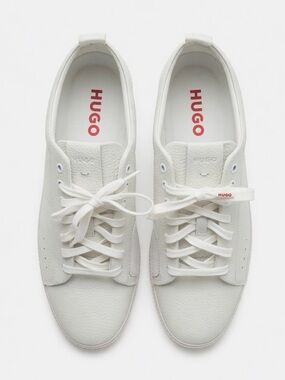 Hugo By Hugo Boss Zero Tennis Sneakers Size 13 Grained  Leather Low Top, White: